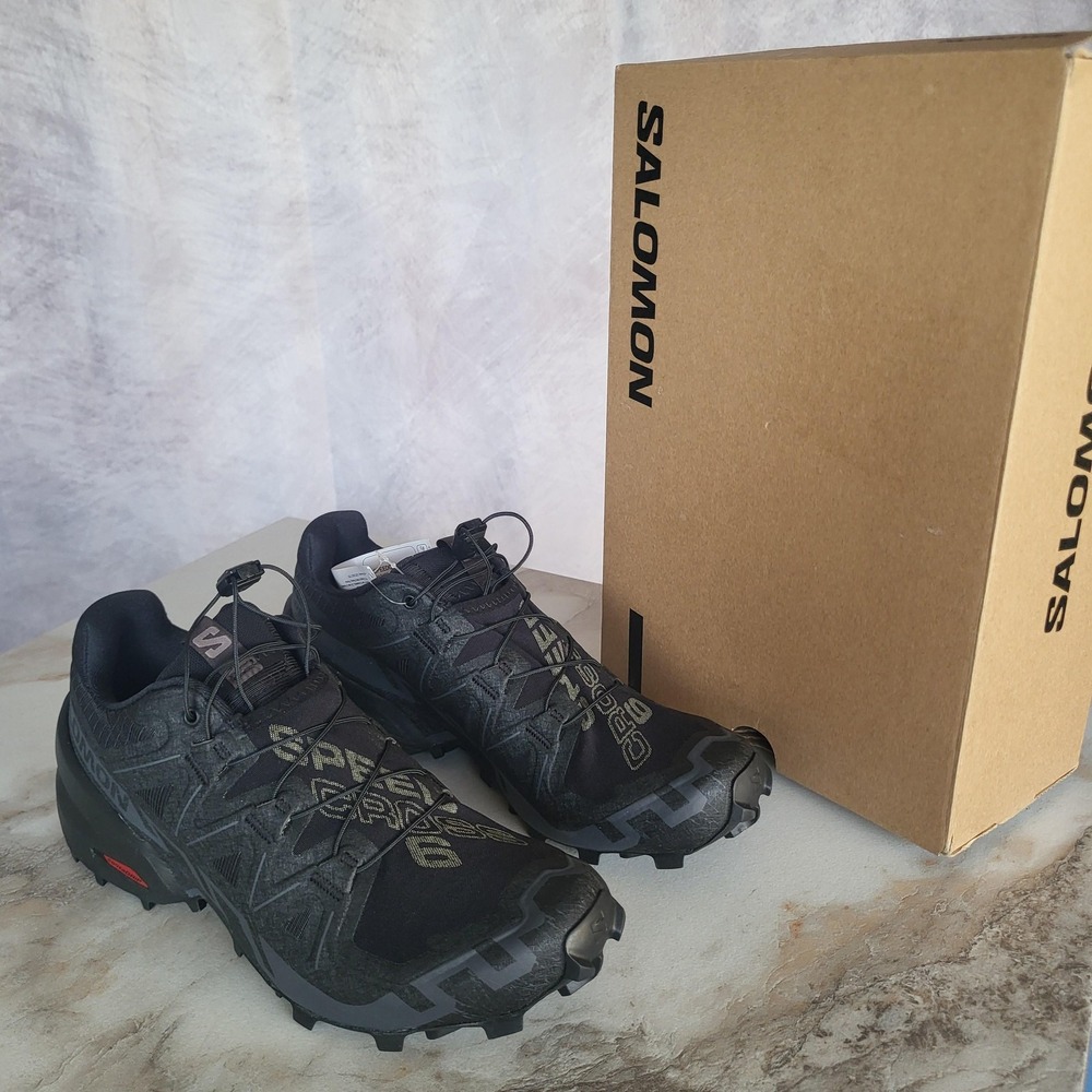Salomon Speedcross 6 Shoes Womens Size 7.5 Black Trail Running Sneakers
